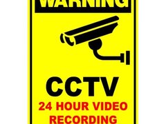 Sign warning cctv 24 hour video recording surveillance