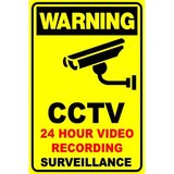 Sign warning cctv 24 hour video recording surveillance